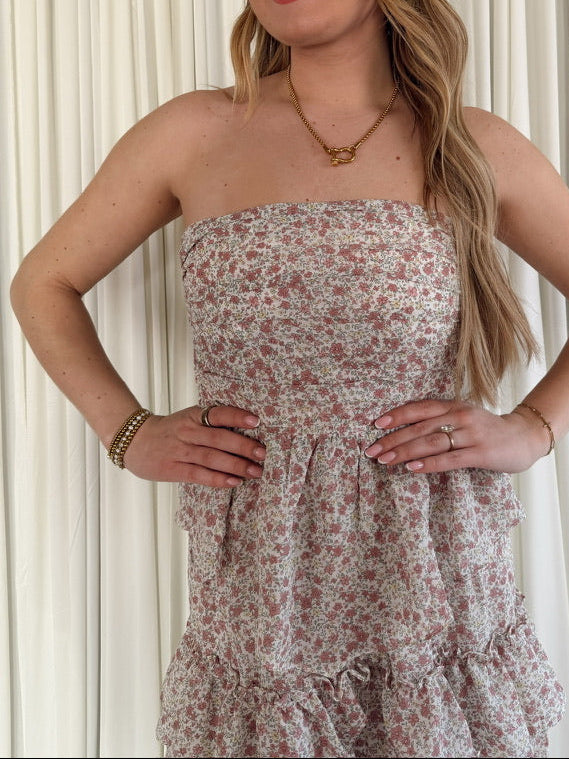 Ditsy Floral Multi-Layer Maxi Dress