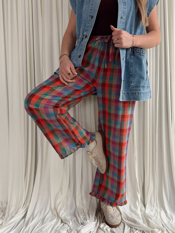 Multicolor Plaid Pants