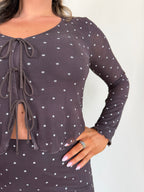 Amara Polka Dot Mesh Top