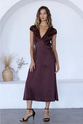 Satin Lace Trim Dress