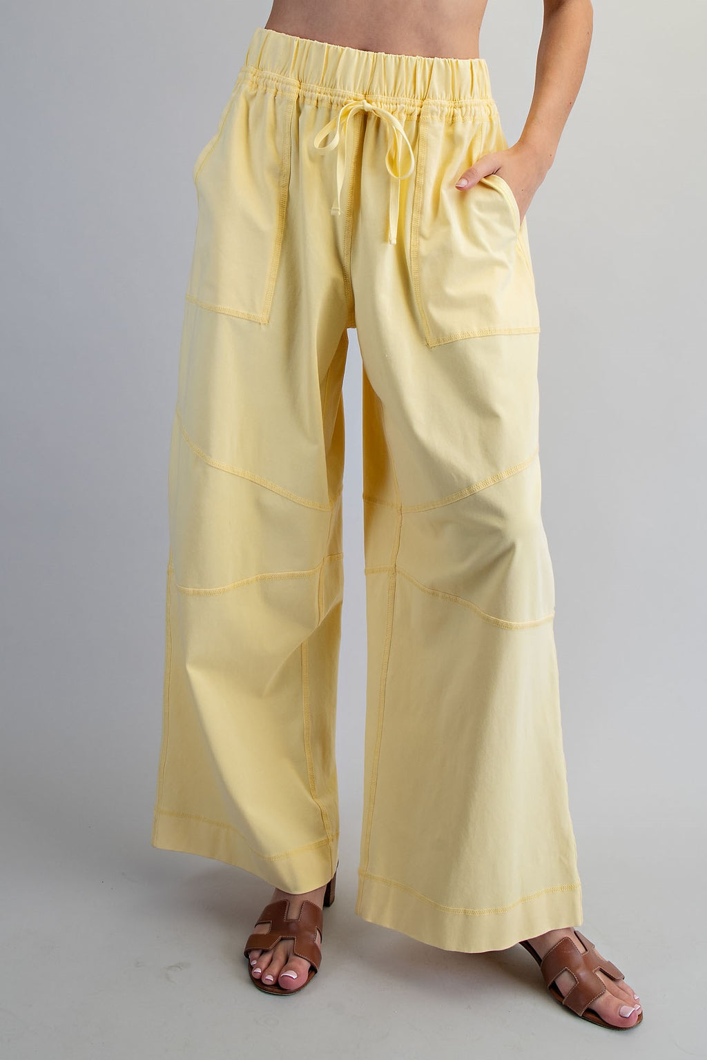 Exposed Seam Wide Leg Pants