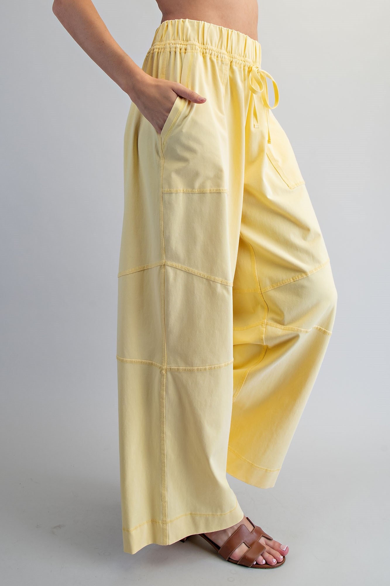Exposed Seam Wide Leg Pants