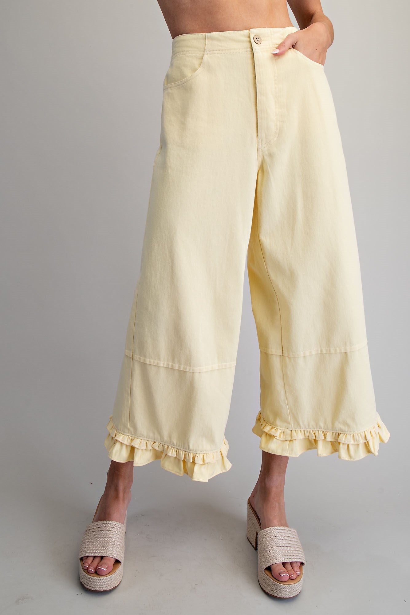 Ruffled Hem Pants