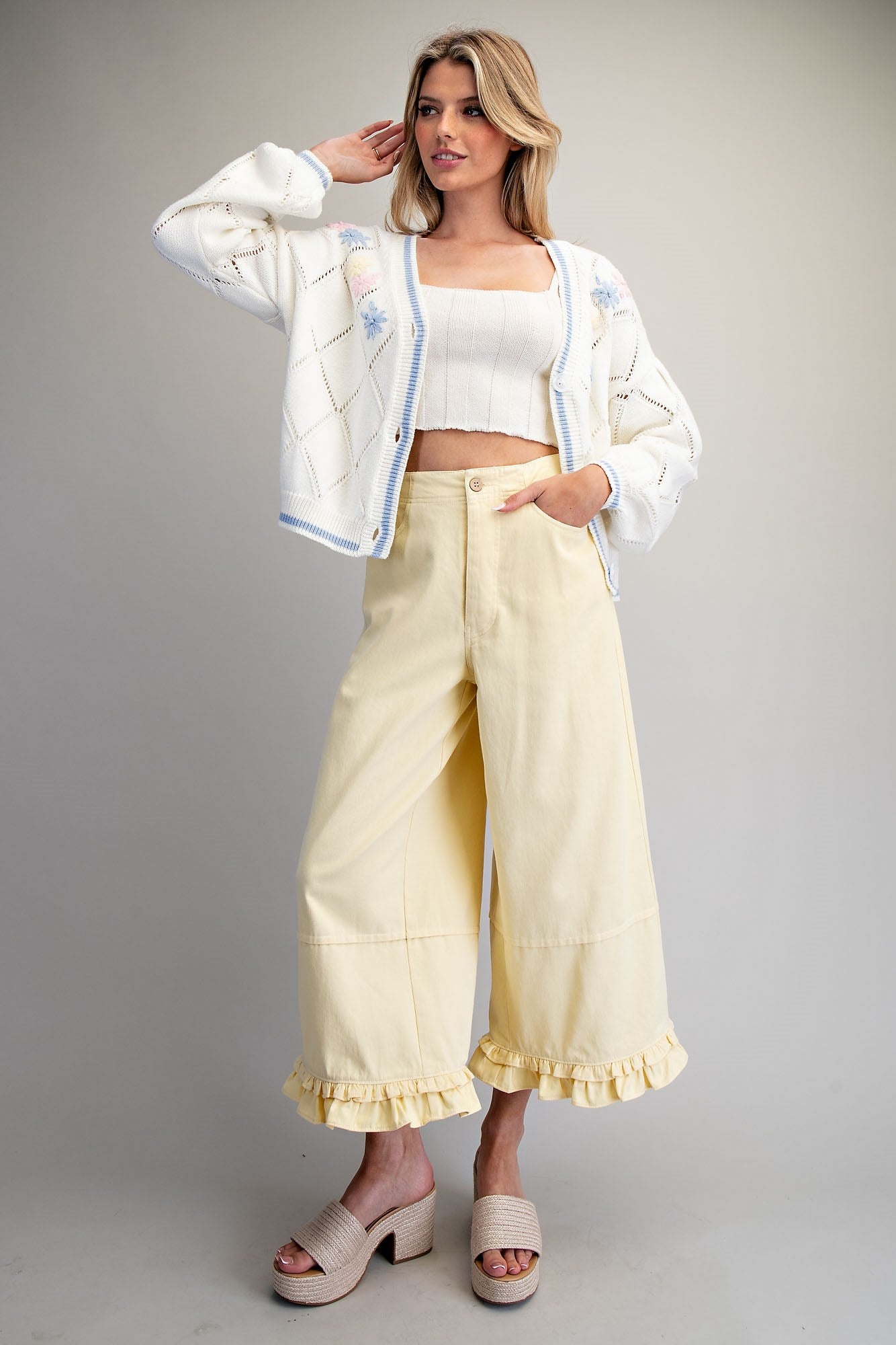Ruffled Hem Pants