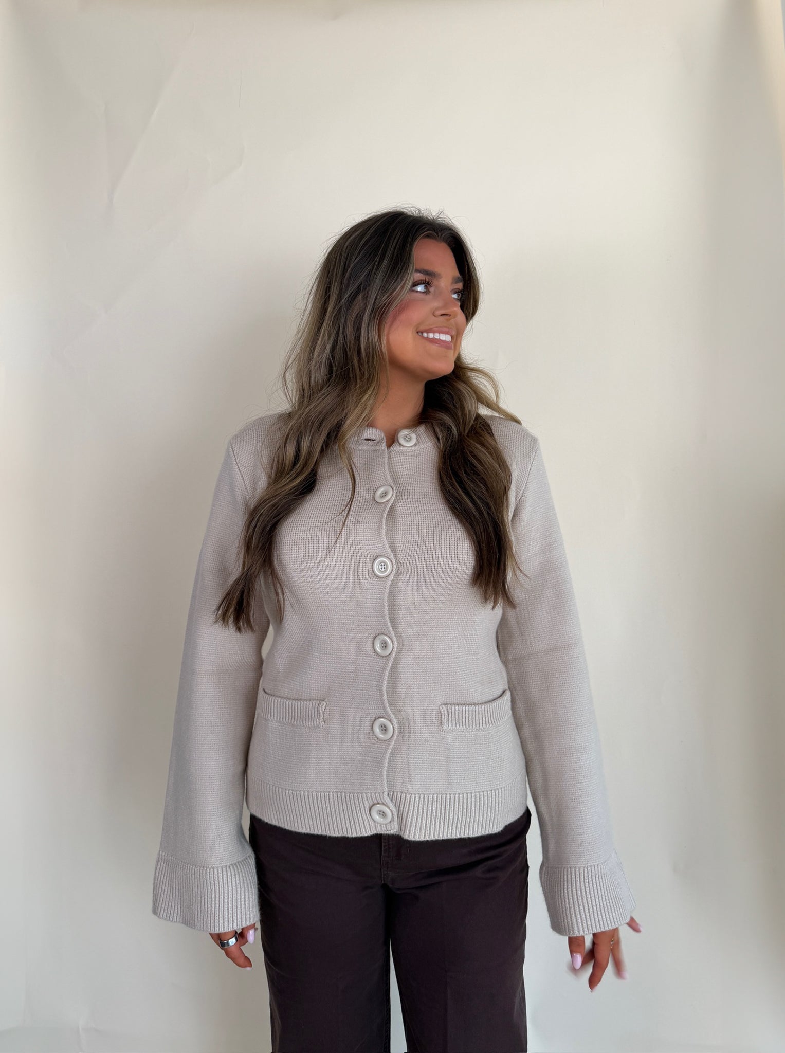 Crewneck Flair Sleeve Sweater