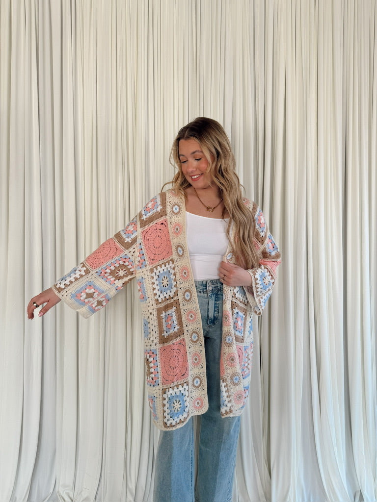 Long Sleeve Granny Crochet Cardigan