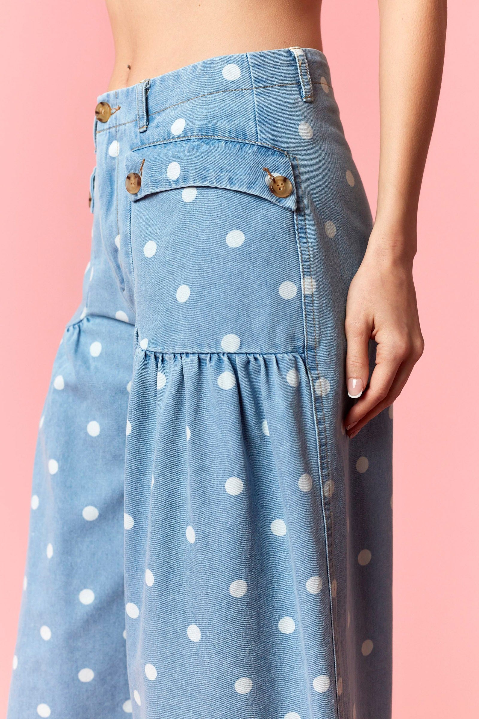 Polka Dot Pocket Jeans