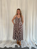 Tie-Front Gingham Dress