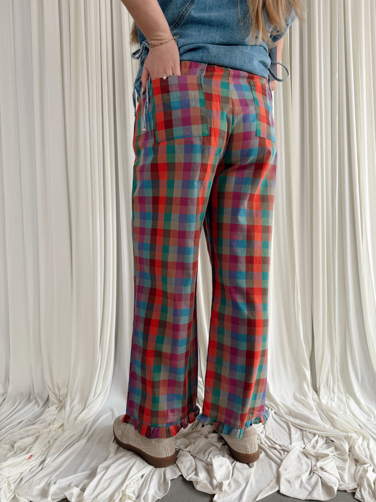 Multicolor Plaid Pants