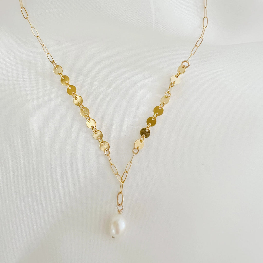 Koa Freshwater Pearl Necklace Gold Filled