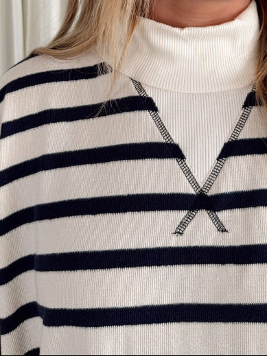 Ribbed Striped Oversized Top