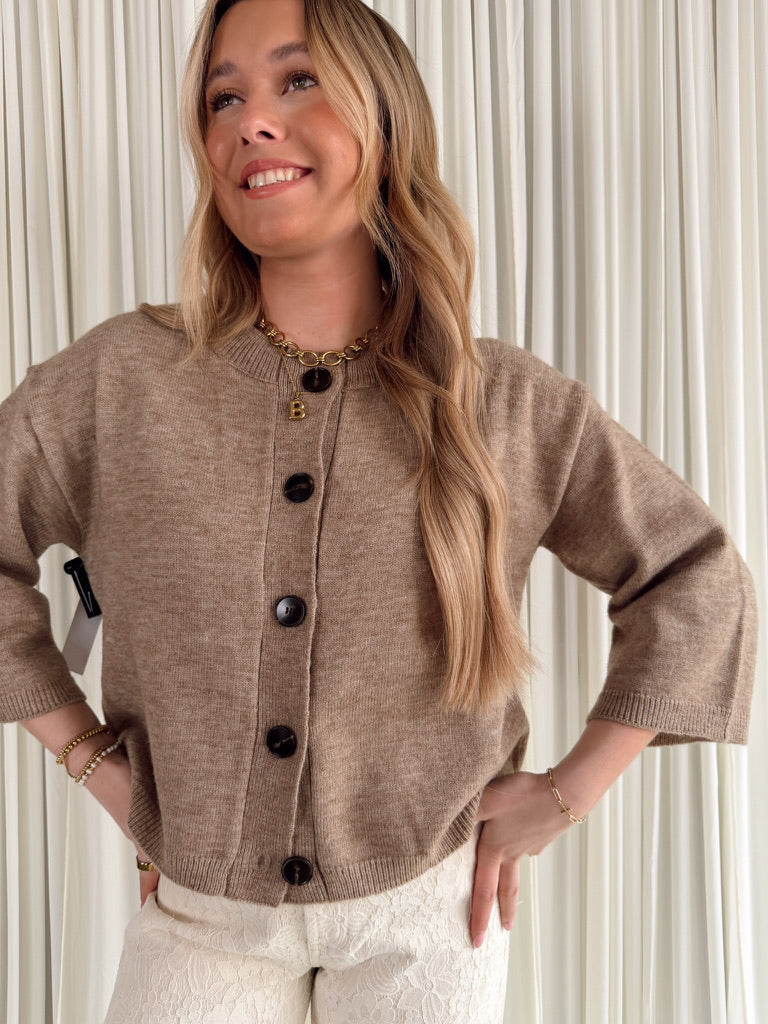 Half Sleeve Button Down Cardigan