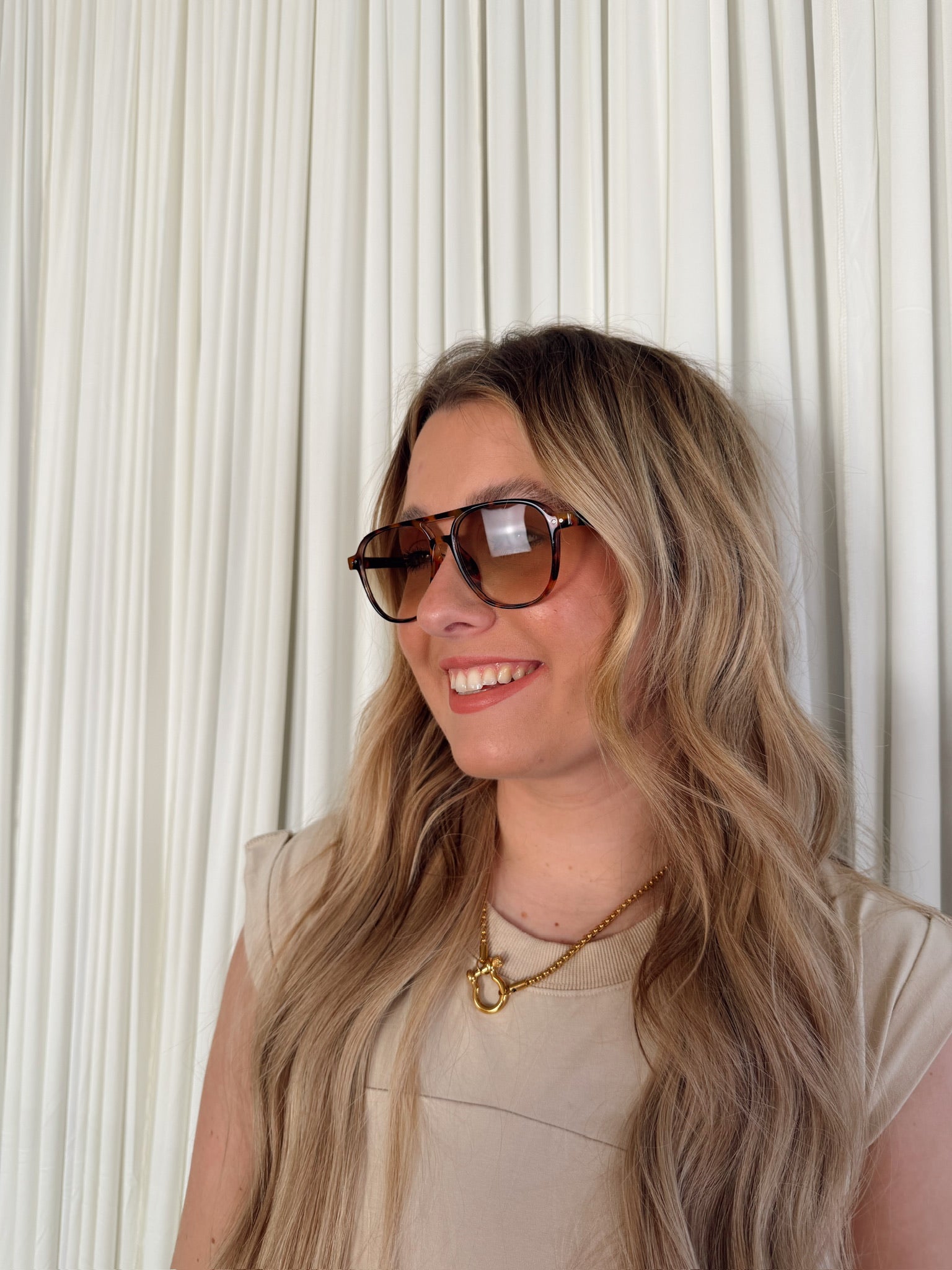 Resin Aviator Frame Sunglasses