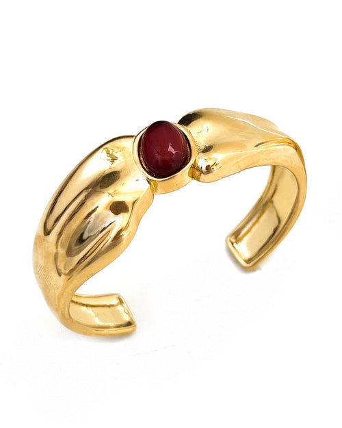 Beverly Gold Stone Cuff Bracelet