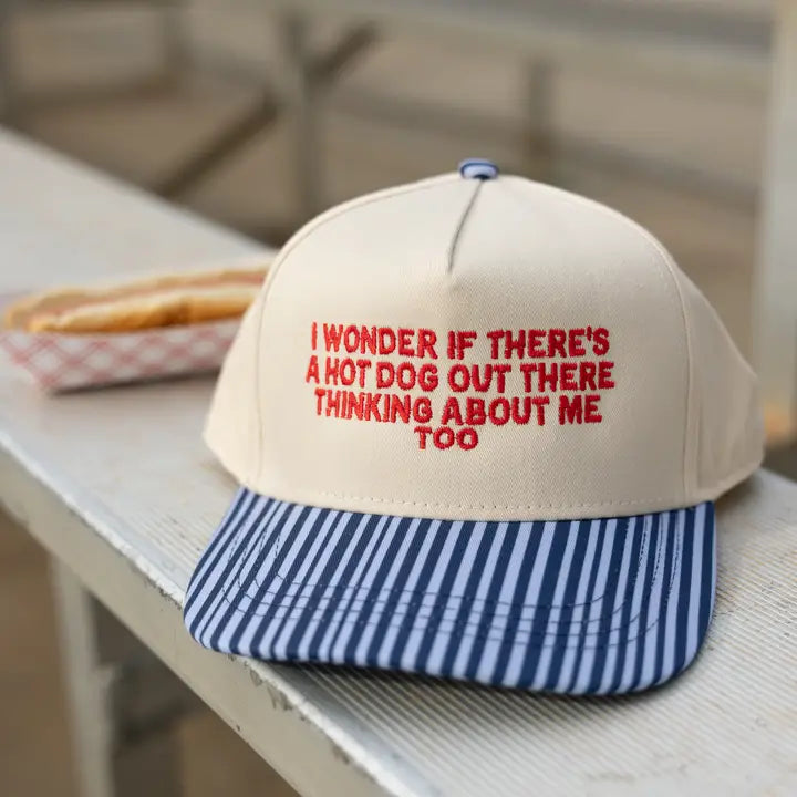 Hot Dog Striped Trucker Hat