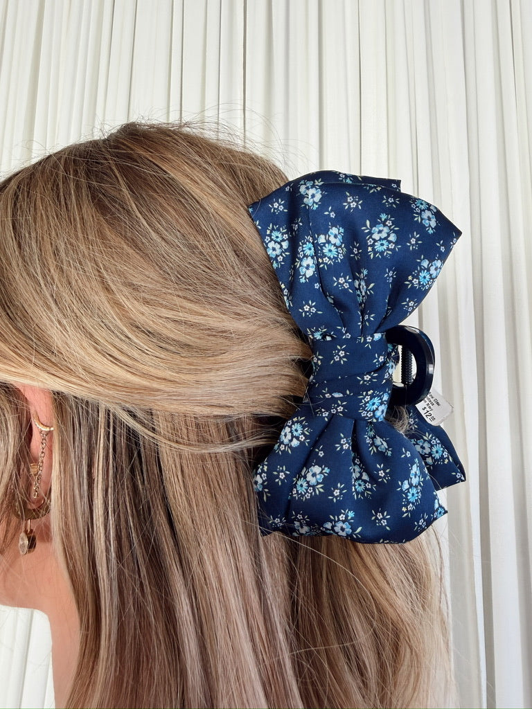 Satin Bow Claw Clip