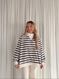 Ribbed Striped Oversized Top