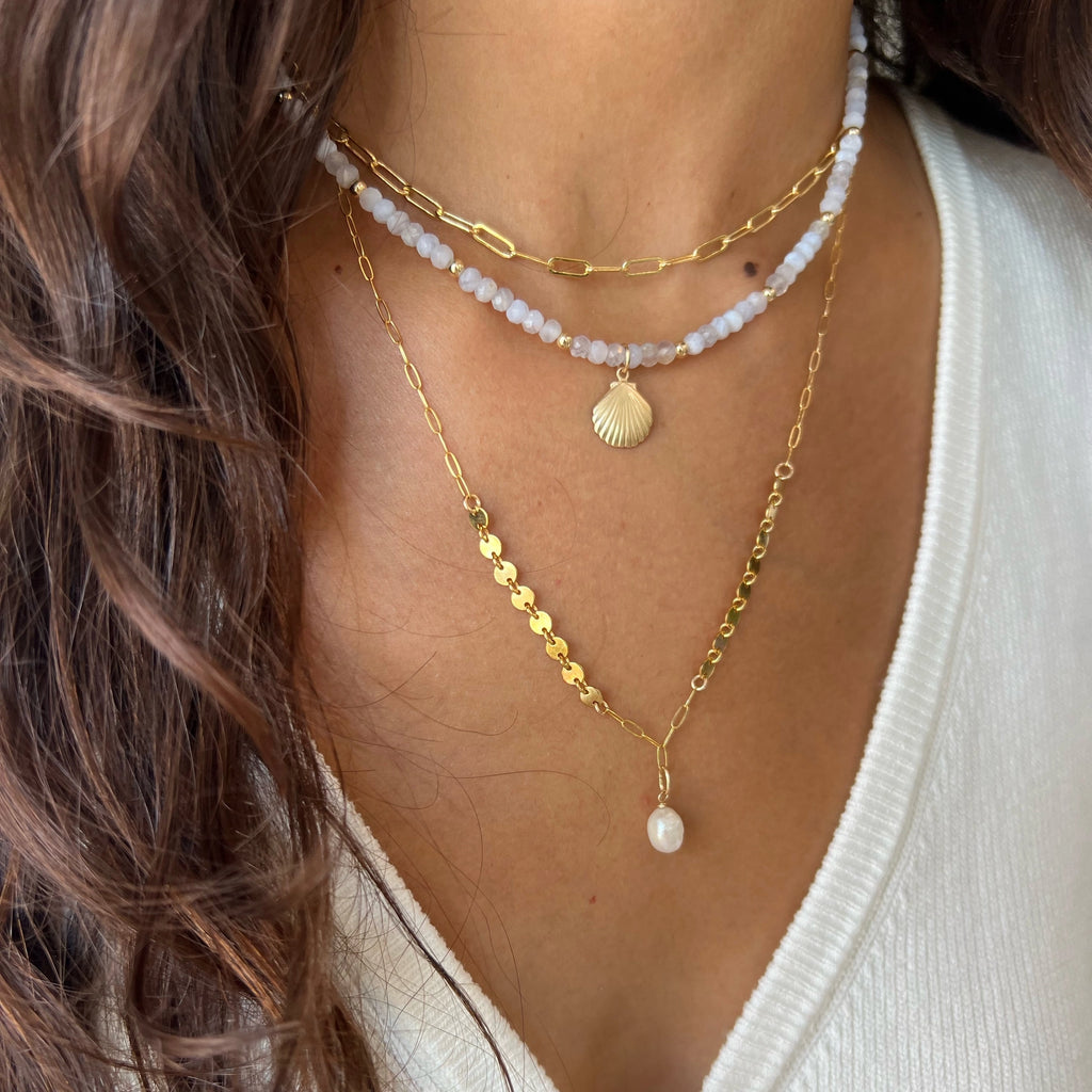 Koa Freshwater Pearl Necklace Gold Filled