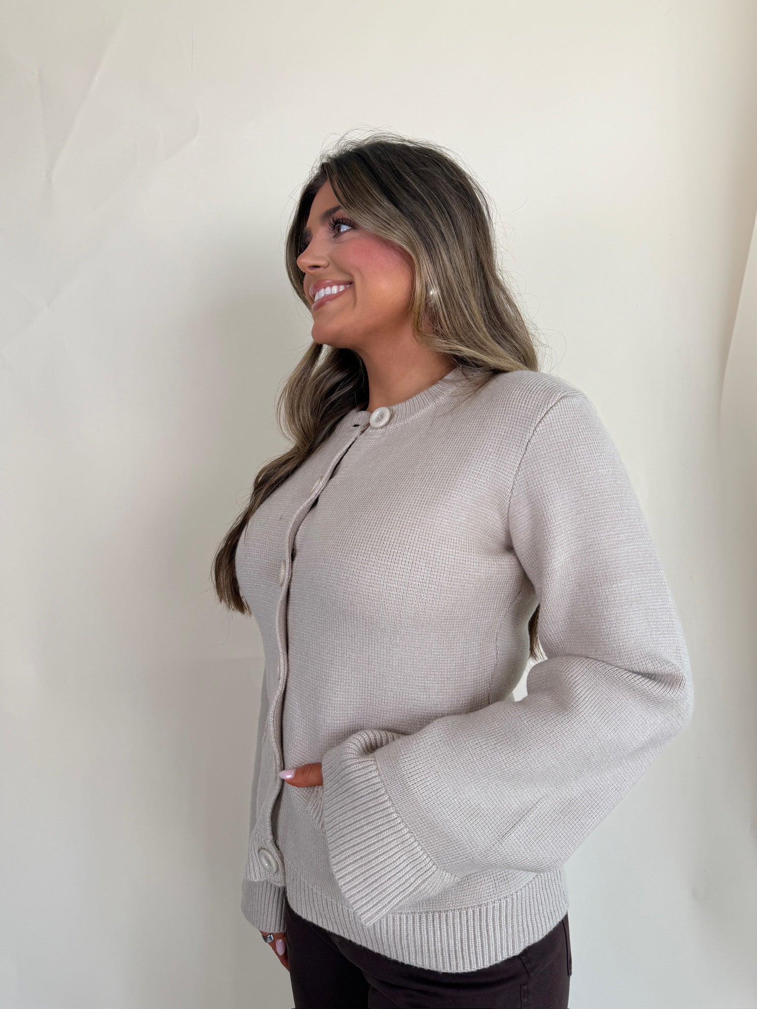 Crewneck Flair Sleeve Sweater