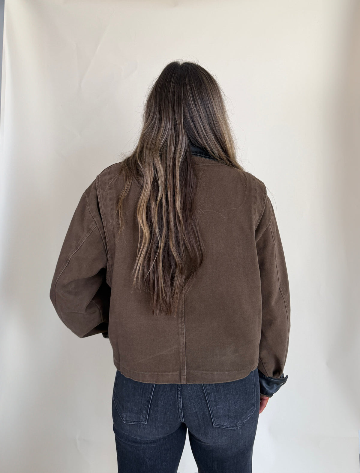 Jacket with Leather Trim
