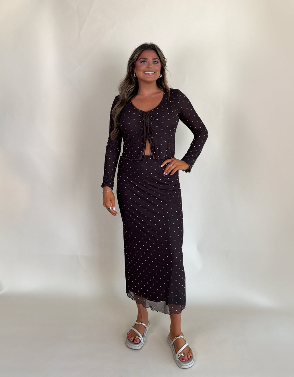 Eda Polka Dot Midi Skirt