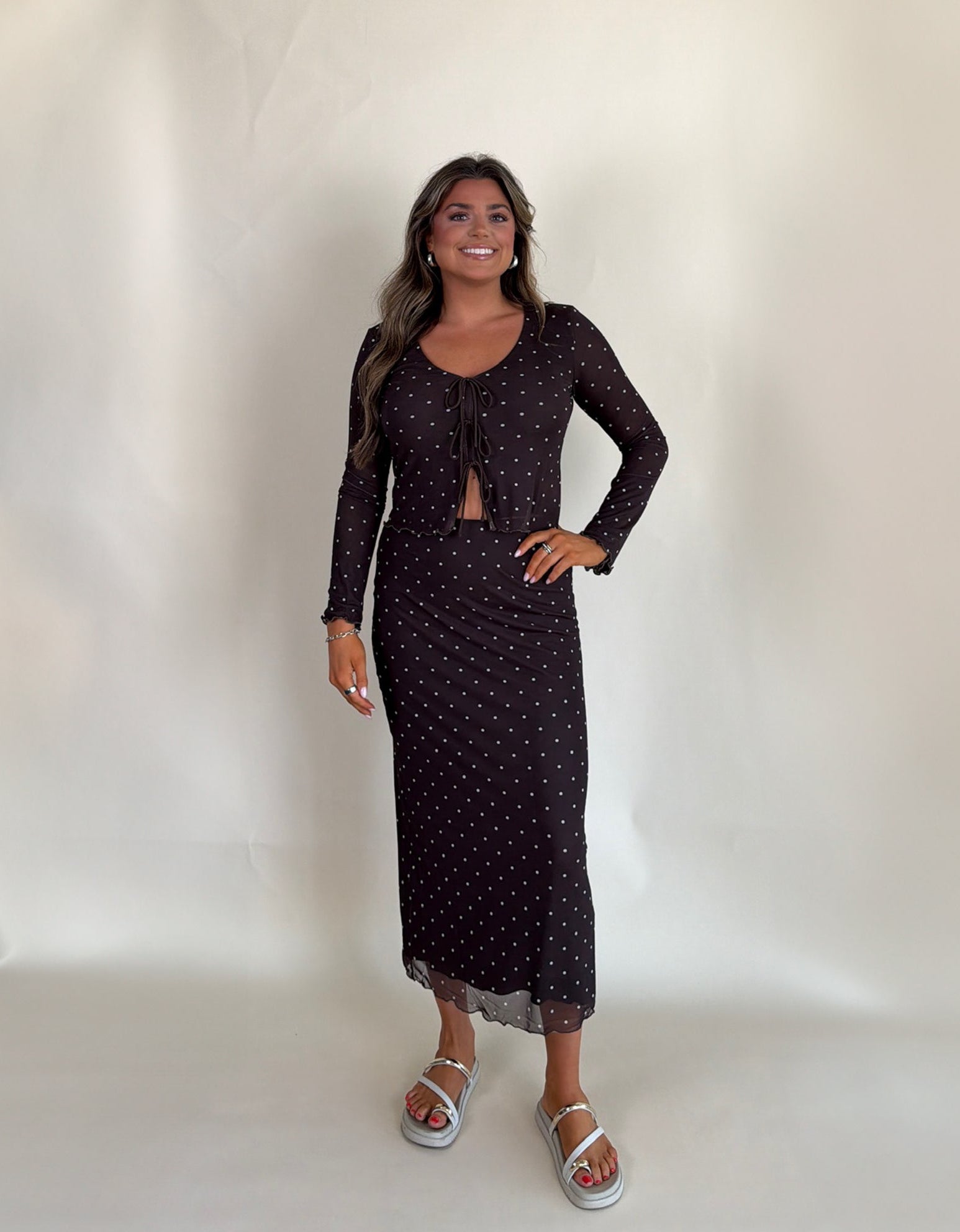 Amara Polka Dot Mesh Top