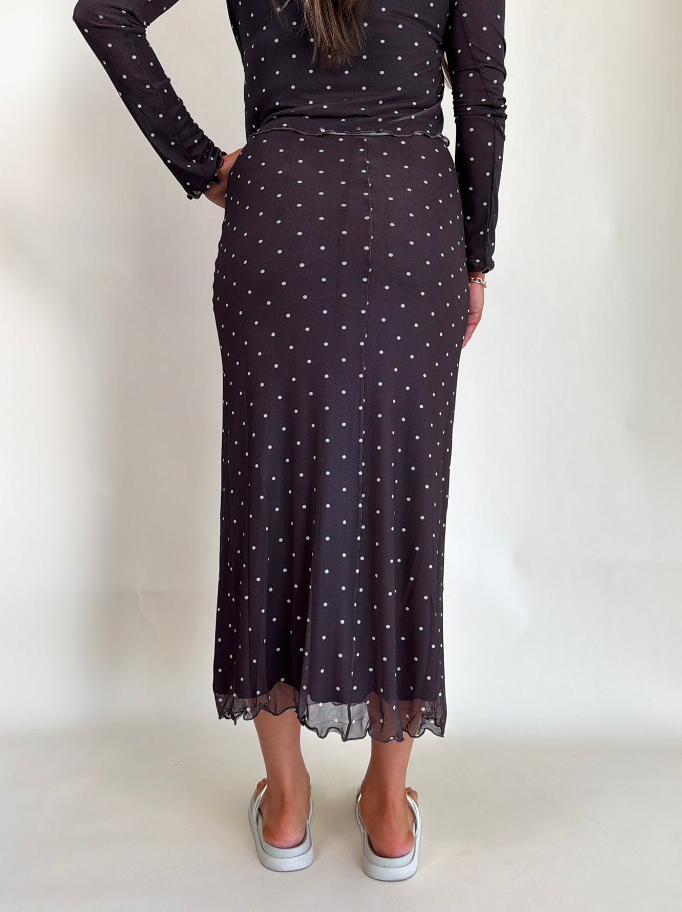 Eda Polka Dot Midi Skirt
