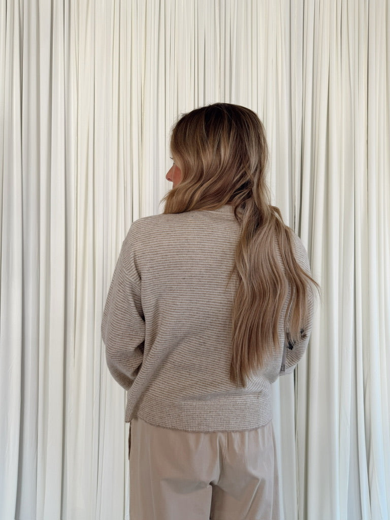 Striped Button-Up Sweater