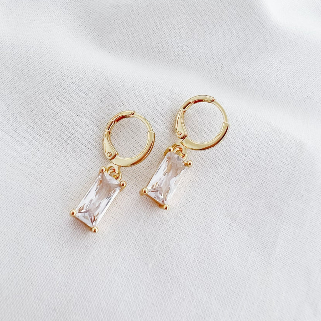 Taylor CZ Baguette Earrings Gold Filled