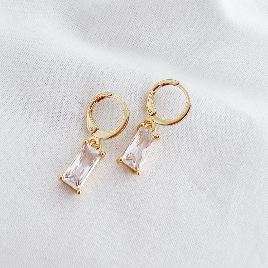Taylor CZ Baguette Earrings Gold Filled