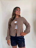 Front Tie Sweater Cardigan