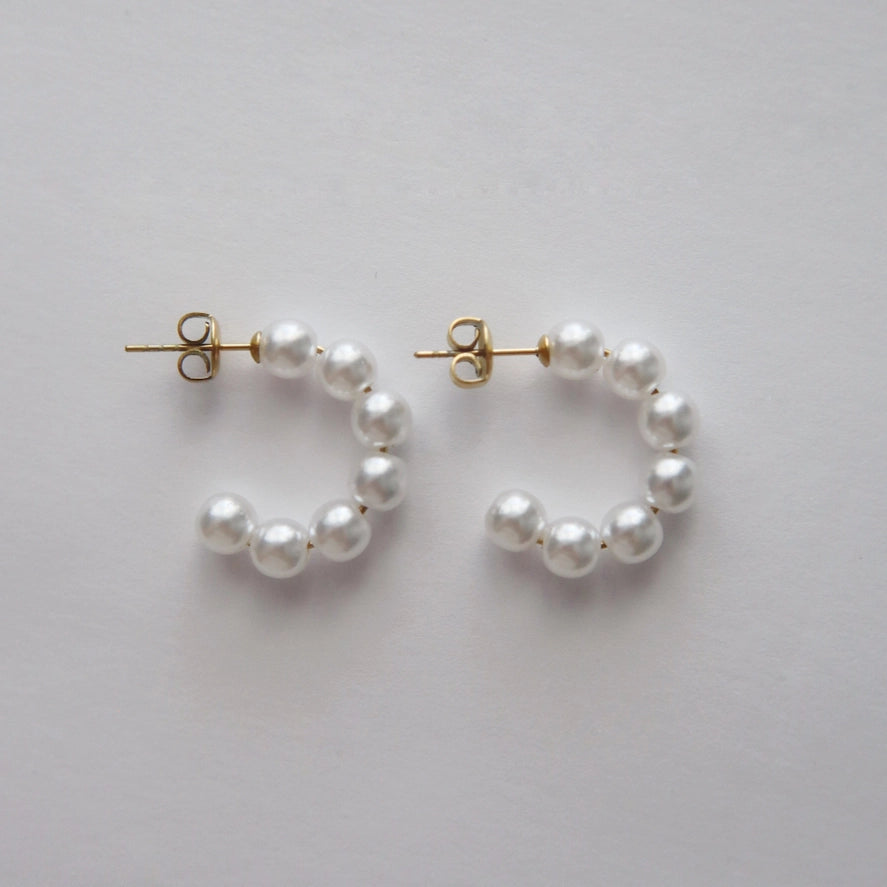 Classic Pearl Hoops