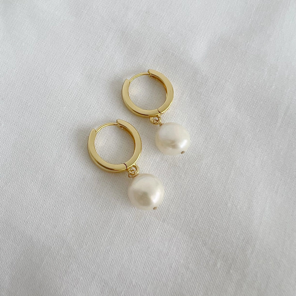 Addison Freshwater Pearl Earrings Gold Filled