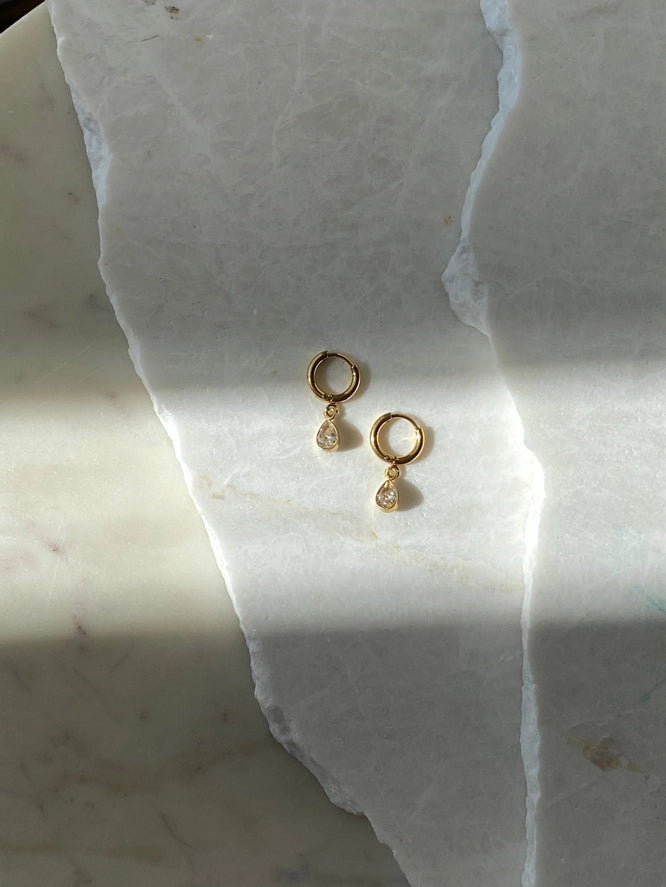 Crystal Huggie Hoops