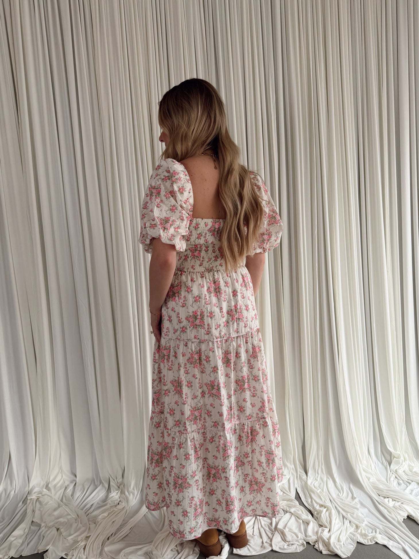 Floral Printed Bow Tie Dress