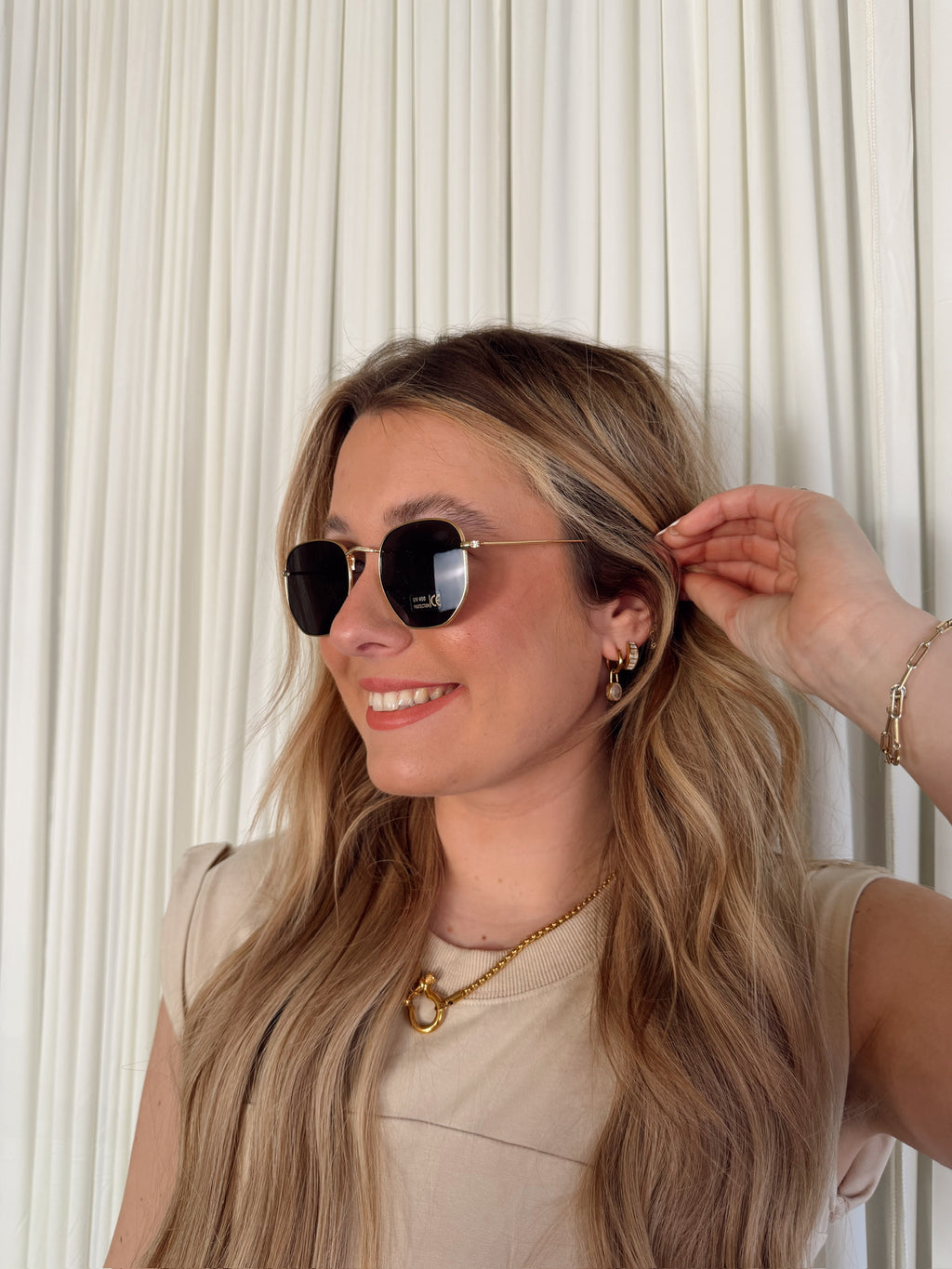 Metal Frame Round Lens Sunglasses