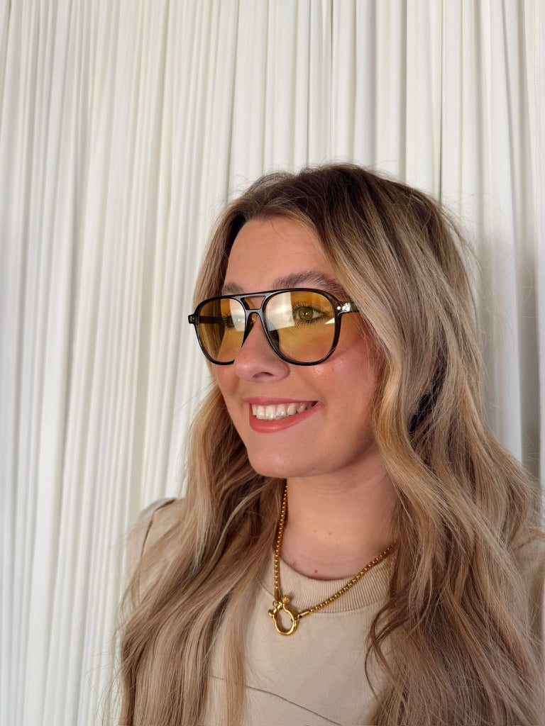 Resin Aviator Frame Sunglasses