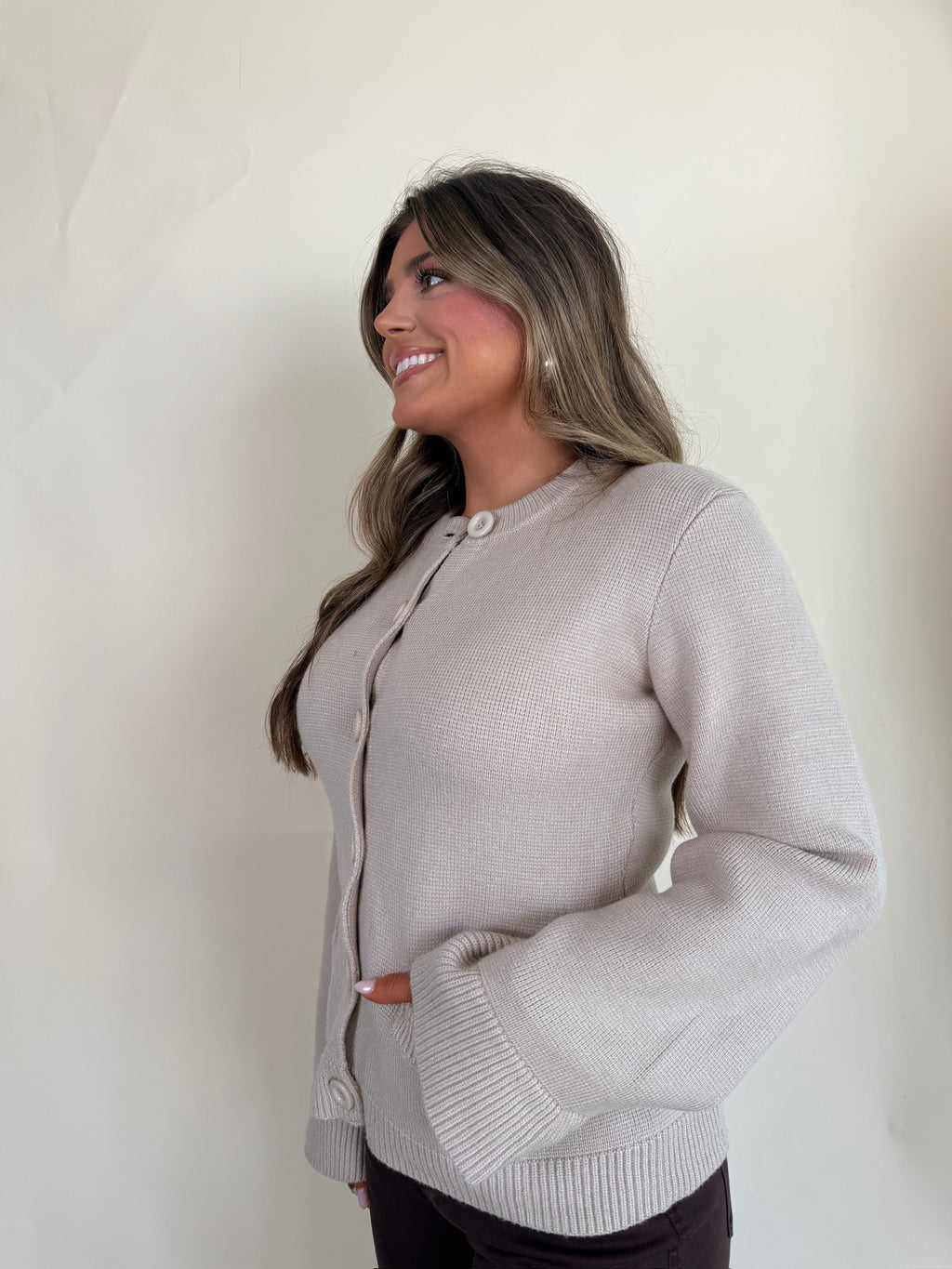 Crewneck Flair Sleeve Sweater