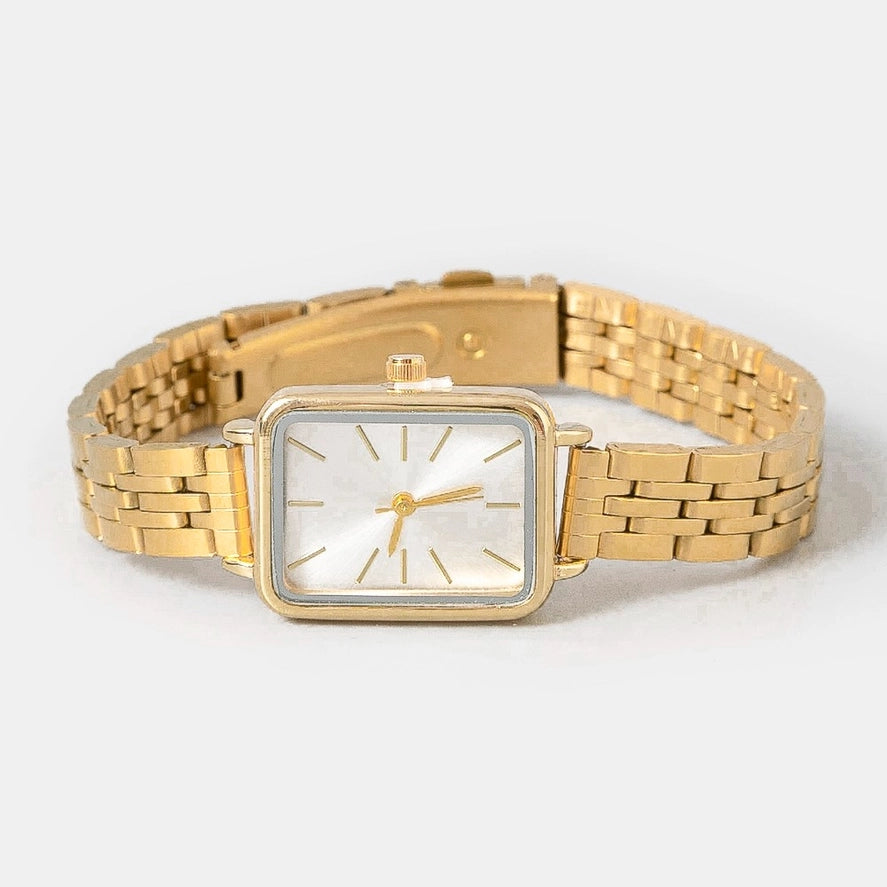 Minimalist Rectangle Watch - Gold