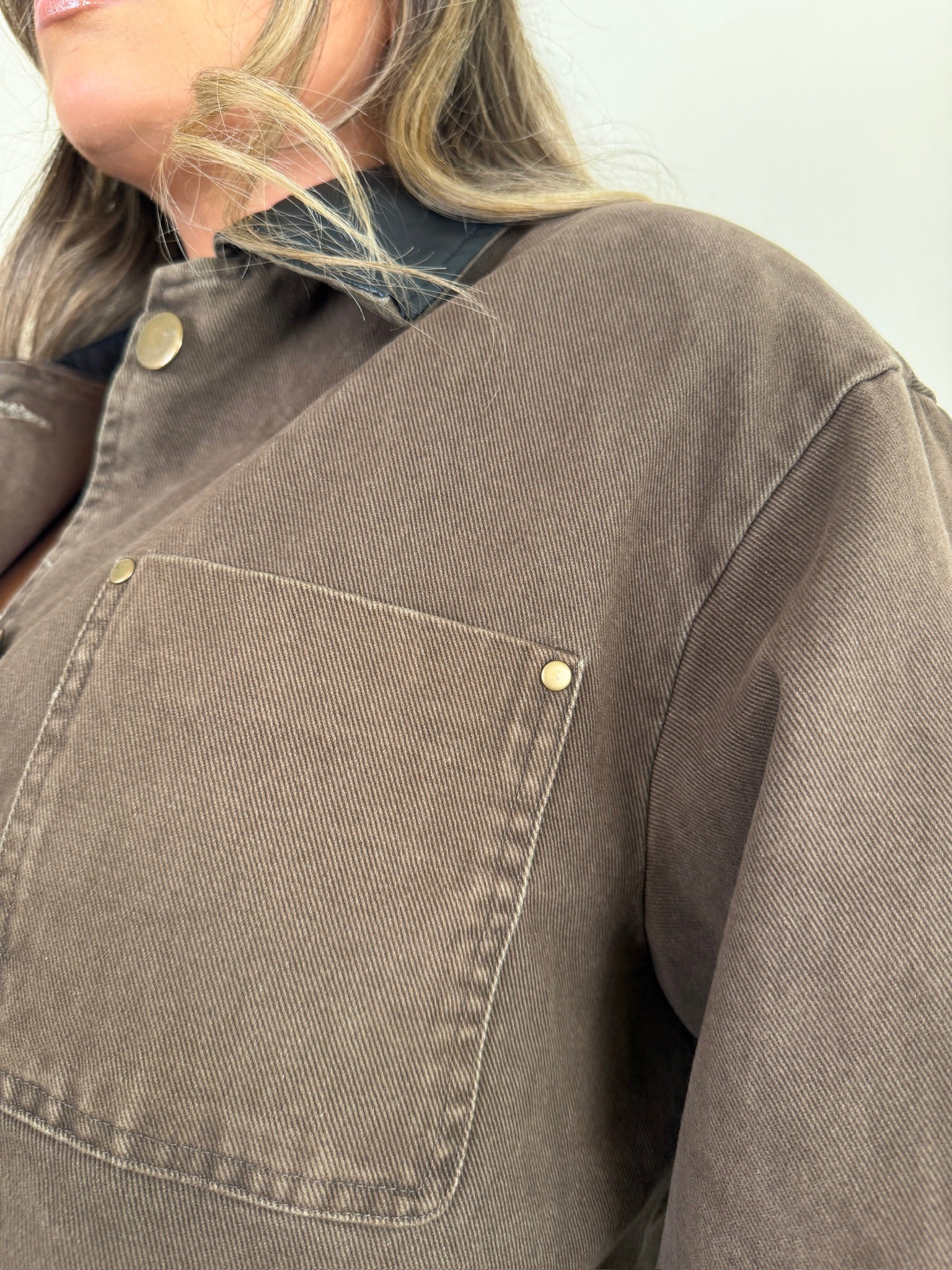 Jacket with Leather Trim