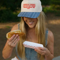Hot Dog Striped Trucker Hat