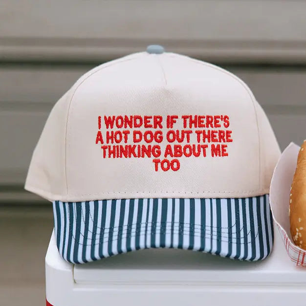 Hot Dog Striped Trucker Hat
