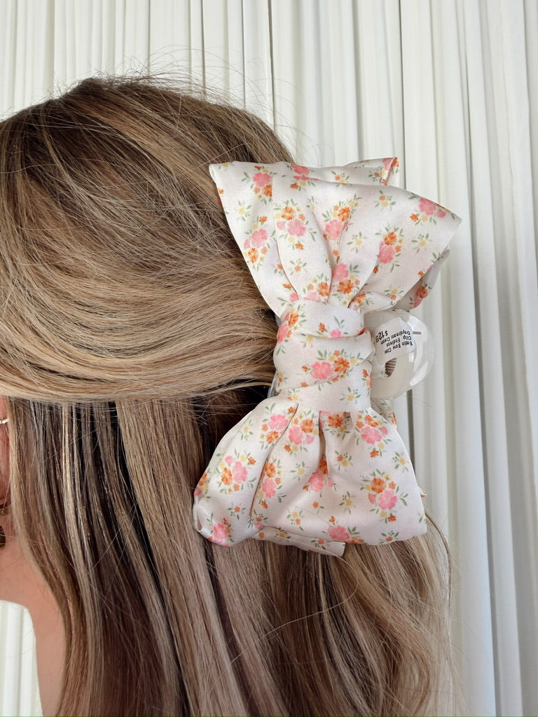 Satin Bow Claw Clip