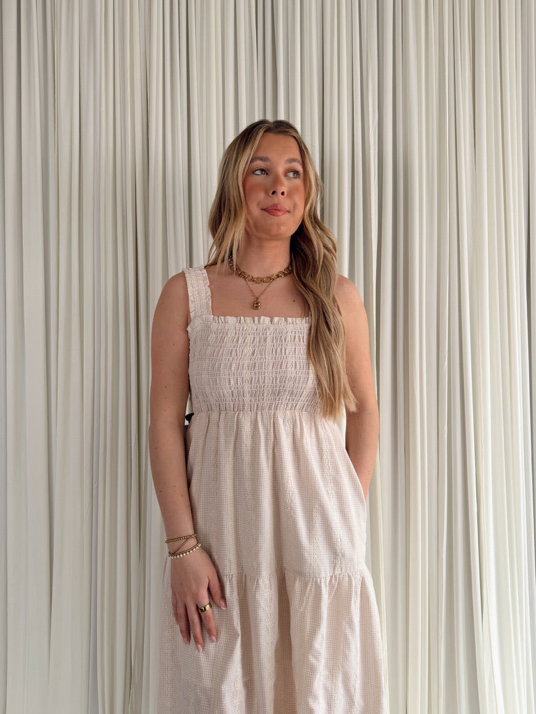 Striped Smocked Maxi Dress