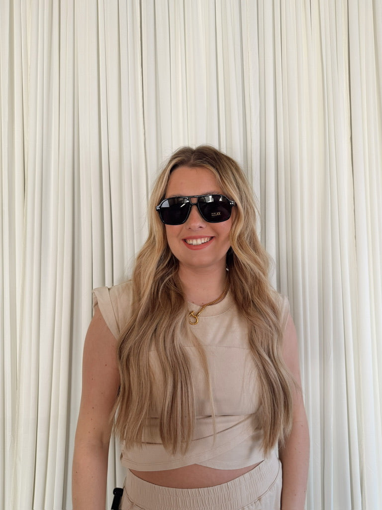 Plastic Aviator Frame Sunglasses