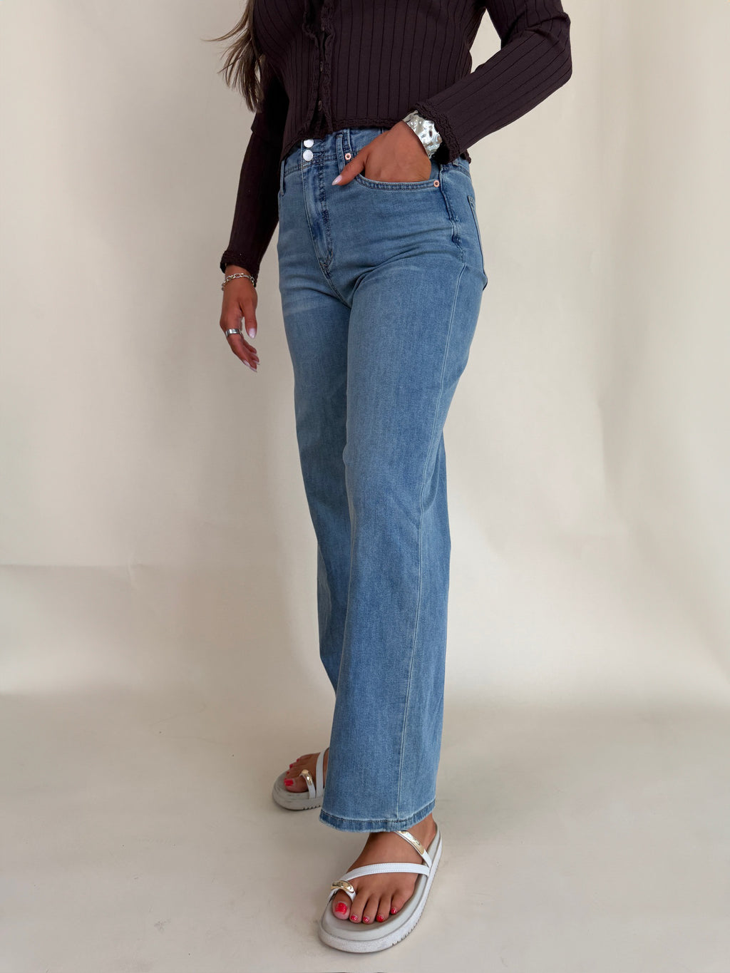 Holly Straight Leg Jean | Seafoam Breeze