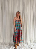 Multicolor Plaid Maxi Dress
