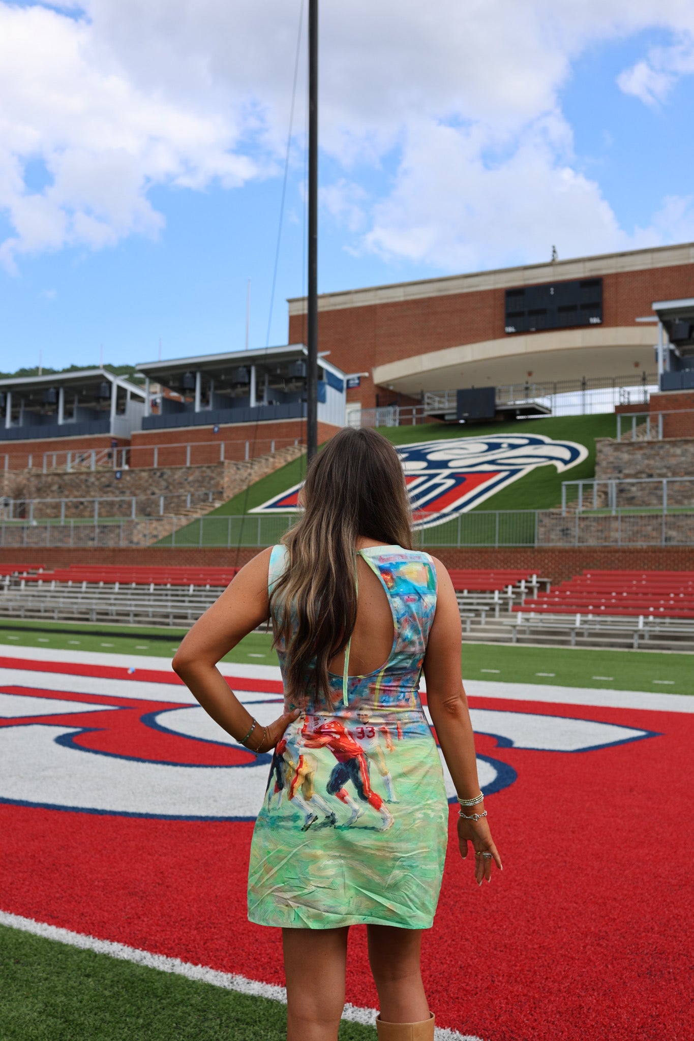 Open Back Football Mini Dress