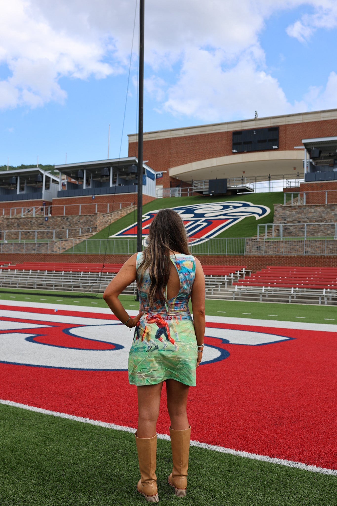 Open Back Football Mini Dress