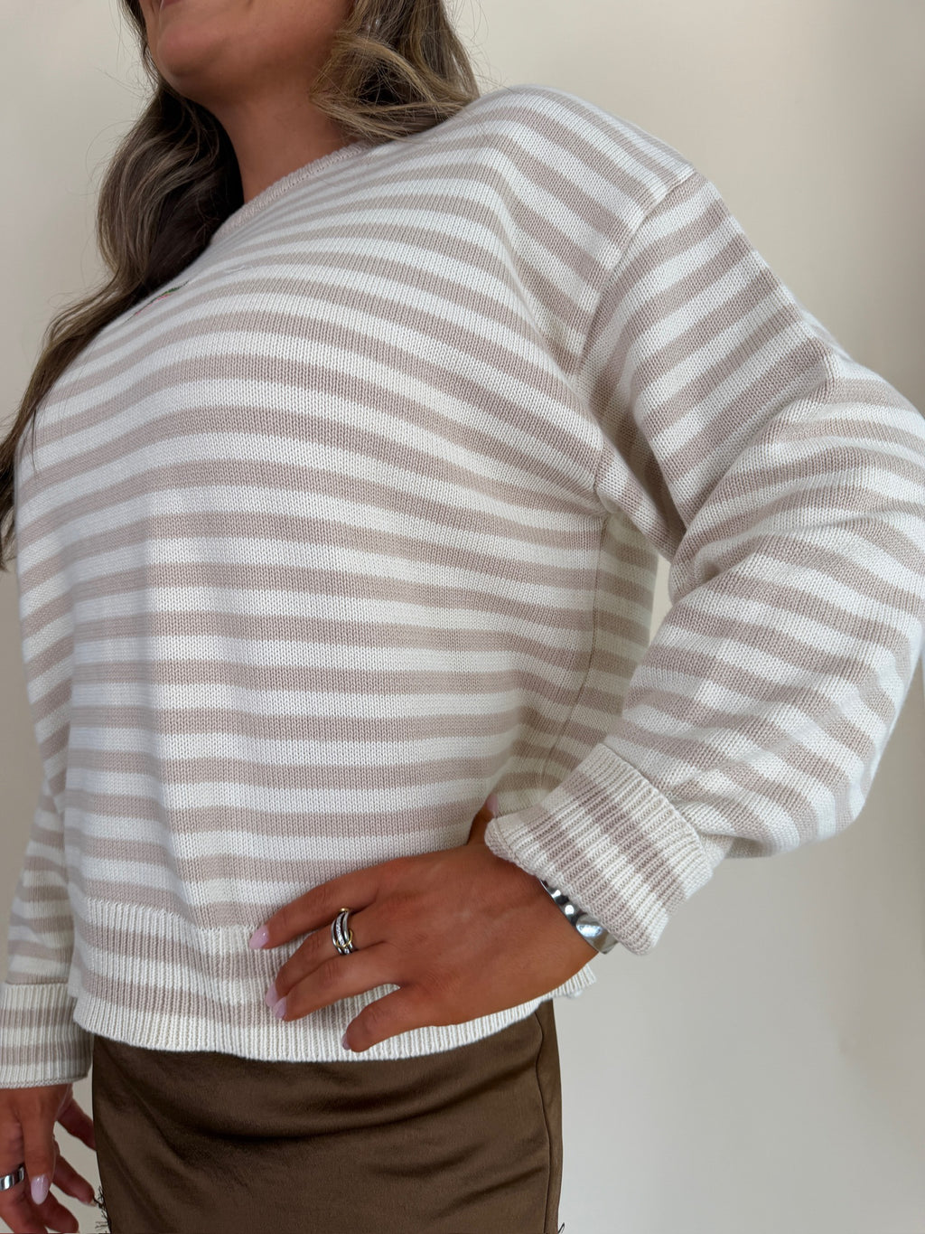 Striped Fish Graphic Sweater